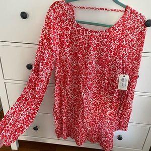 Billabong red floral long sleeve dress